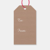 ヴィンテージホワイトオンクラフトホリデーギフトラベル ギフトタグ (裏面)