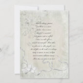 ヴィンテージホワイトオンホワイトバタフライ結婚ズ 招待状 (裏面)