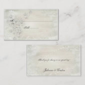 ヴィンテージホワイトオンホワイトフローラ座席表 プレイスカード (正面/裏面)