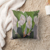 ヴィンテージホワイトオーキッドアングロアユニフローラリンデニア クッション (ブランケット)