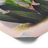 ヴィンテージホワイトオーキッドアングロアユニフローラリンデニア ポスター (角)