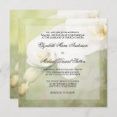 ヴィンテージホワイトオーキッド結婚式招待状 招待状 (正面/裏面)