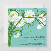 ヴィンテージホワイトガーベラデイジーフラワーズボーイベビーシャワー 招待状 (裏面)