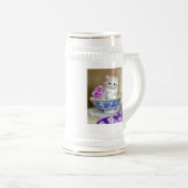 ヴィンテージホワイトキッテンイラストレーション ビールジョッキ (正面右)