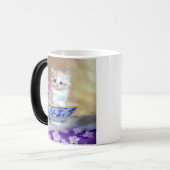 ヴィンテージホワイトキッテンイラストレーション モーフィングマグカップ (正面左)