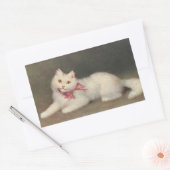 ヴィンテージホワイトキャットバイソフィー・スペルリッヒのステッカーシート 長方形シール (封筒)