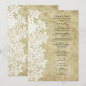 ヴィンテージホワイトクイーンアンズレース結婚式 プログラム (正面/裏面)