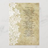 ヴィンテージホワイトクイーンアンズレース結婚式 プログラム (裏面)