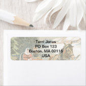 ヴィンテージホワイトクリスマスススノーホースライライド ラベル (インサイチュ)