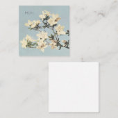 ヴィンテージホワイトクリームつつじ花モノグラム ノートカード (正面/裏面)