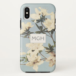 ヴィンテージホワイトクリームつつじ花モノグラム iPhone XSケース