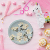 ヴィンテージホワイトクリームつつじ花 ペーパープレート (パーティー)
