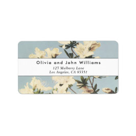 ヴィンテージホワイトクリームツツツツジ差出人住所ラベル ラベル