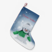 ヴィンテージホワイトサンタ スモールクリスマスストッキング (正面 (吊り時))