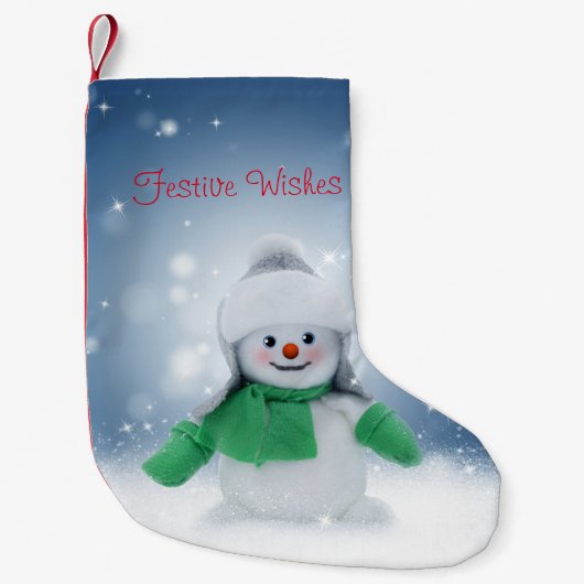 ヴィンテージホワイトサンタ スモールクリスマスストッキング (正面)