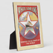 ヴィンテージホワイトスタークルーズ船広告 フォトプラーク (側面)