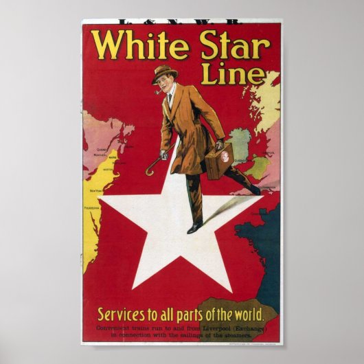 ヴィンテージホワイトスターライン旅行ポスター ポスター (正面)
