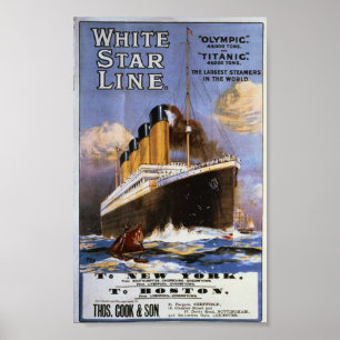 ヴィンテージホワイトスターライン旅行ポスター ポスター
