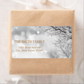 ヴィンテージホワイトスノーグリッタークリスマスツリーホリデー ラベル (インサイチュ)