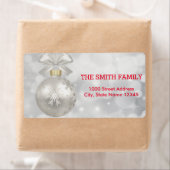 ヴィンテージホワイトスノーグリッタークリスマスツリーホリデー ラベル (インサイチュ)