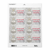 ヴィンテージホワイトスノーグリッタークリスマスツリーホリデー ラベル (フルシート)