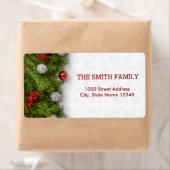 ヴィンテージホワイトスノーグリッタークリスマスボールホリデー ラベル (インサイチュ)