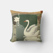 ヴィンテージホワイトスワンズキッズベッドルーム クッション (正面)