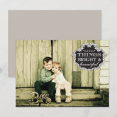 ヴィンテージホワイトタイポグラフィクリスマスフォトカード シーズンカード (正面/裏面)