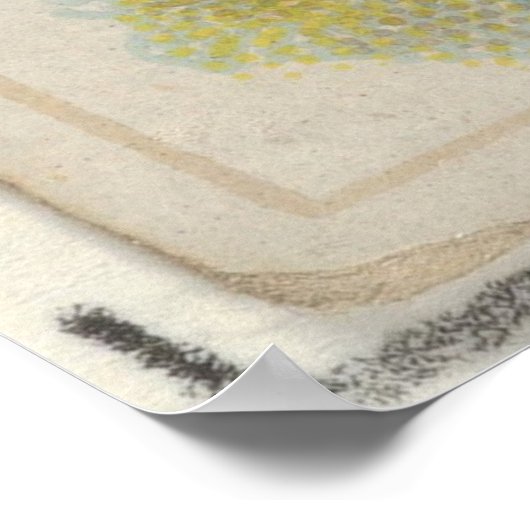 ヴィンテージホワイトテールディアーイラストレーション(1888) ポスター (角)