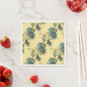 ヴィンテージホワイトデイジーとブルーコーンフラワークラフター スタンダードカクテルナプキン (インサイチュ)