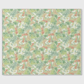 ヴィンテージホワイトデイジーイエロー蝶インガーデン ラッピングペーパー (フラット)