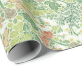 ヴィンテージホワイトデイジーイエロー蝶インガーデン ラッピングペーパー (ロールコーナー)