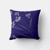 ヴィンテージホワイトデイジーオンブルー クッション (裏面)