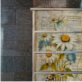 ヴィンテージホワイトデイジーデコページティッシュペーパー 薄葉紙