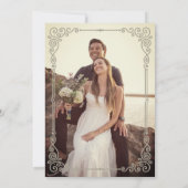 ヴィンテージホワイトデイジーフローラロマン結婚ティック セーブザデート (裏面)