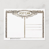 ヴィンテージホワイトトルコと感謝祭の挨拶 ポストカード (裏面)