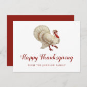 ヴィンテージホワイトトルコ幸せな感謝の挨拶 ポストカード (正面/裏面)