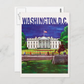ヴィンテージホワイトハウスワシントンDCトラベル ポストカード (正面/裏面)