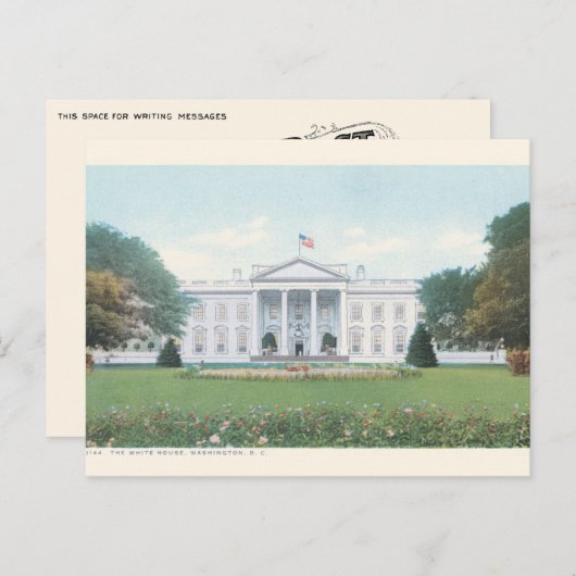 ヴィンテージホワイトハウス観光客はがき – 再印刷 ポストカード (正面/裏面)