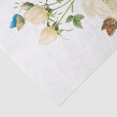 ヴィンテージホワイトバラ#1蝶の花フローラ 薄葉紙 (詳細)