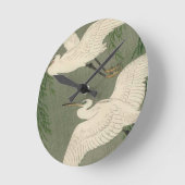 ヴィンテージホワイトバードの壁時計 ラウンド壁時計 (傾斜)