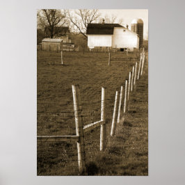 ヴィンテージホワイトバーン ポスター