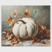 ヴィンテージホワイトパンプキ絵を描ンのデコパージュ ラッピングペーパー (フラット)