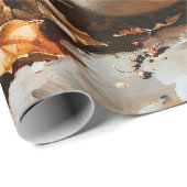 ヴィンテージホワイトパンプキ絵を描ンのデコパージュ ラッピングペーパー (ロールコーナー)