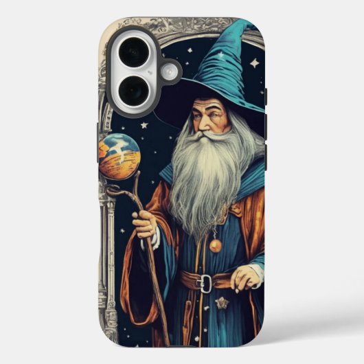 ヴィンテージホワイトヒダーブルーハット魔法ウィザード Case-Mate iPhoneケース (裏面)