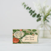 ヴィンテージホワイトピンクローズエレガントカントリフランスのー 名刺 (スタンド正面)