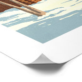 ヴィンテージホワイトフィッシュモンタナ ポスター (角)