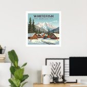 ヴィンテージホワイトフィッシュモンタナ ポスター (ホームオフィス)