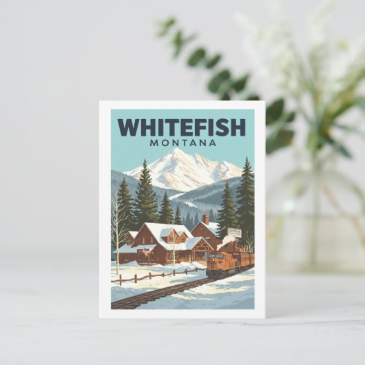 ヴィンテージホワイトフィッシュモンタナ ポストカード (スタンド正面)