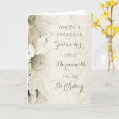 ヴィンテージホワイトフラワーゴドマザー誕生日 カード (黄色い花)